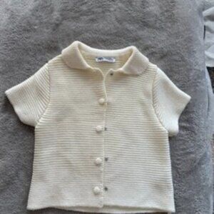 Zara Cream Knit Cardigan Minimalist Chic